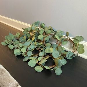 Waydress 4 Pieces Candle Rings Artificial Eucalyptus Leaves Wreaths (Set of 8)